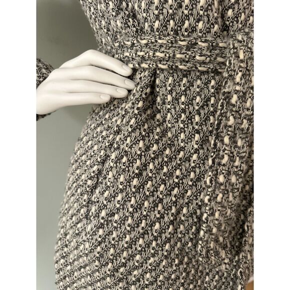 Mossimo Supply Co. Women Coat Tweed Hooded Front Tie Belt Pockets Lined Medium - Picture 8 of 11